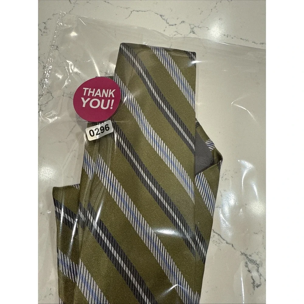 Robert Talbott Silk‎ Tie Designer STRIPED Green Gray 62